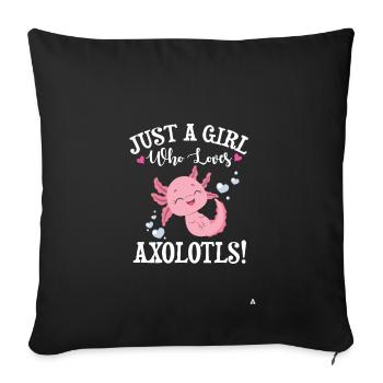 Axolotl - Sofa pillowcase 17,3'' x 17,3'' (45 x 45 cm) - black - Front
