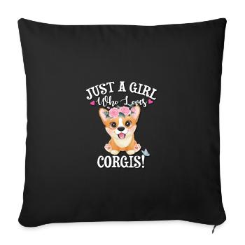 Corgi - Sofa pillowcase 17,3'' x 17,3'' (45 x 45 cm) - black - Front