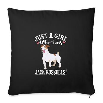 Jack Russell - Sofa pillowcase 17,3'' x 17,3'' (45 x 45 cm) - black - Front