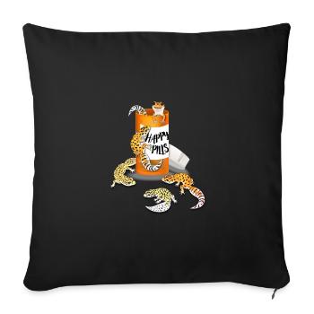 Gecko léopard - Housse de coussin décorative 45 x 45 cm - noir - Devant