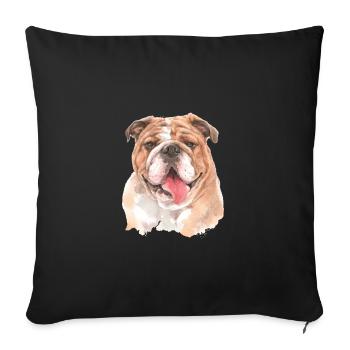 Bouledogue anglais - Housse de coussin décorative 45 x 45 cm - noir - Devant