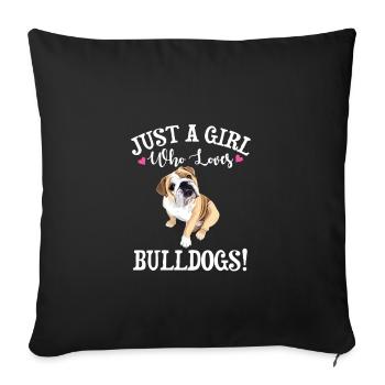 Bouledogue anglais - Housse de coussin décorative 45 x 45 cm - noir - Devant