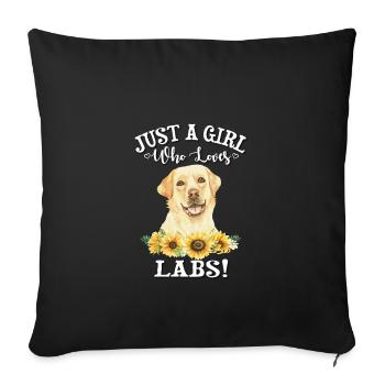 Yellow Lab - Sofa pillowcase 17,3'' x 17,3'' (45 x 45 cm) - black - Front