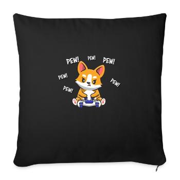 Corgi - Sofa pillowcase 17,3'' x 17,3'' (45 x 45 cm) - black - Front
