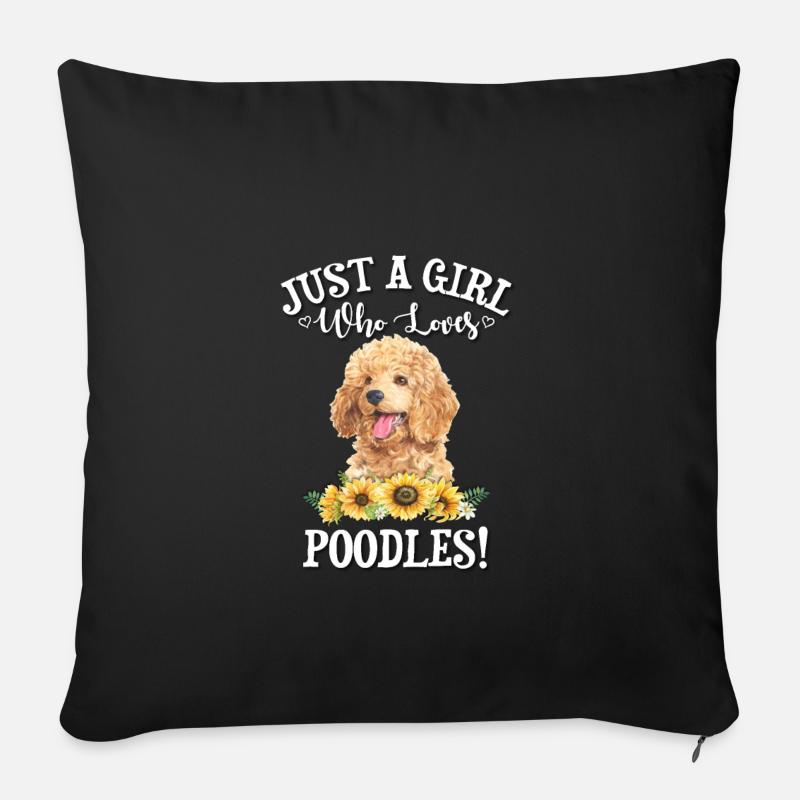 Pudel - Sofakissenbezug 45 x 45 cm - Schwarz