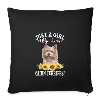 Cairn Terrier - Housse de coussin décorative 45 x 45 cm - noir - Devant