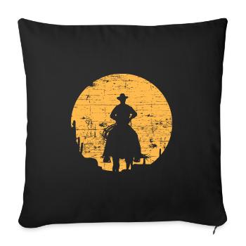 cow-boy - Housse de coussin décorative 45 x 45 cm - noir - Devant