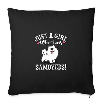 Samoyed - Sofa pillowcase 17,3'' x 17,3'' (45 x 45 cm) - black - Front