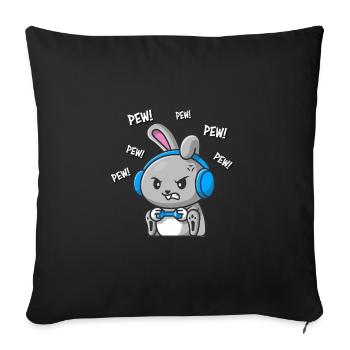 Rabbit - Sofa pillowcase 17,3'' x 17,3'' (45 x 45 cm) - black - Front