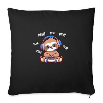 Sloth - Sofa pillowcase 17,3'' x 17,3'' (45 x 45 cm) - black - Front