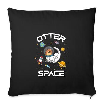 Loutre de mer - Housse de coussin décorative 45 x 45 cm - noir - Devant