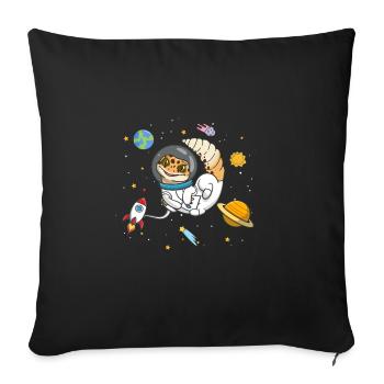 Gecko léopard - Housse de coussin décorative 45 x 45 cm - noir - Devant