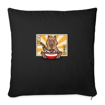 Capybara - Housse de coussin décorative 45 x 45 cm - noir - Devant