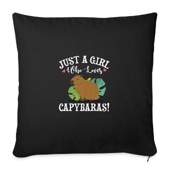 Capybara - Housse de coussin décorative 45 x 45 cm - noir - Devant