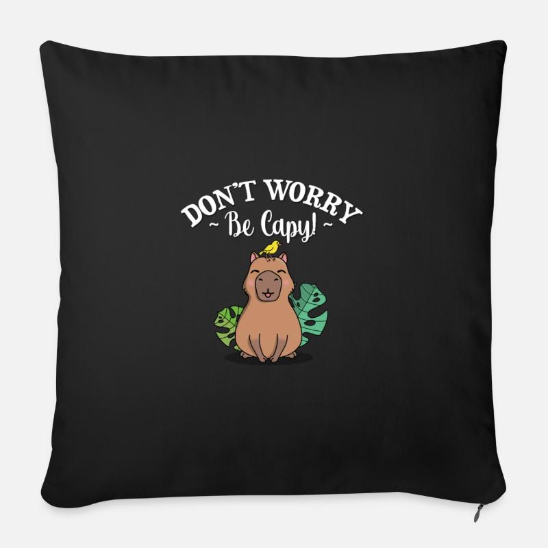 Capybara - Sofakissenbezug 45 x 45 cm - Schwarz