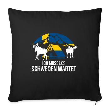 Ich Muss Los Schweden Wartet Schweden Geschenk - Sofakissenbezug 45 x 45 cm - Schwarz - Vorne