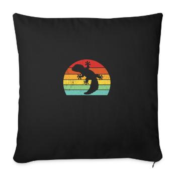 Leopard Gecko - Sofa pillowcase 17,3'' x 17,3'' (45 x 45 cm) - black - Front