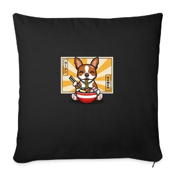 Terrier de Boston rouge - Housse de coussin décorative 45 x 45 cm - noir - Devant