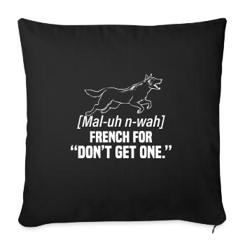 Malinois Belgian Shepherd Mechelaar Dog - Sofa pillowcase 17,3'' x 17,3'' (45 x 45 cm) - black - Front