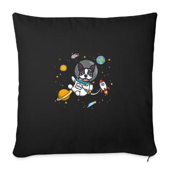 Boston Terrier - Housse de coussin décorative 45 x 45 cm - noir - Devant