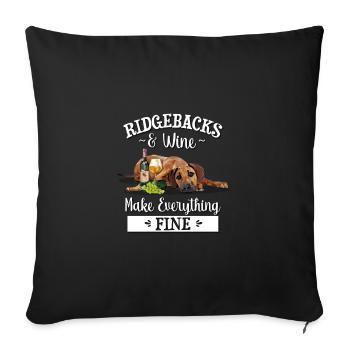 Rhodesian Ridgeback - Sofa pillowcase 17,3'' x 17,3'' (45 x 45 cm) - black - Front