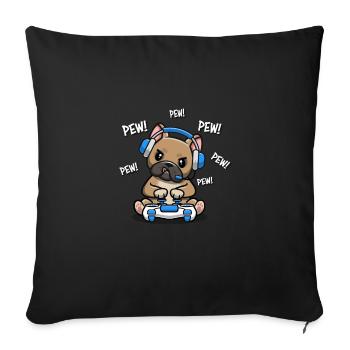 French Bulldog - Sofa pillowcase 17,3'' x 17,3'' (45 x 45 cm) - black - Front