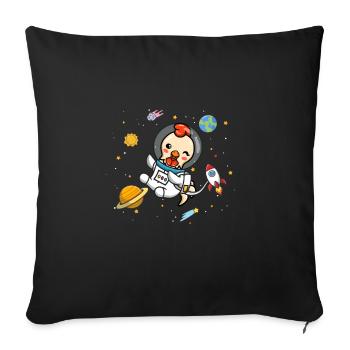 Chicken - Sofa pillowcase 17,3'' x 17,3'' (45 x 45 cm) - black - Front
