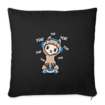 Llama - Sofa pillowcase 17,3'' x 17,3'' (45 x 45 cm) - black - Front