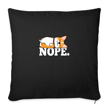 Corgi - Sofa pillowcase 17,3'' x 17,3'' (45 x 45 cm) - black - Front