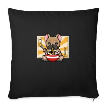 French Bulldog - Sofa pillowcase 17,3'' x 17,3'' (45 x 45 cm) - black - Front