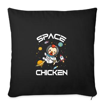 Chicken - Sofa pillowcase 17,3'' x 17,3'' (45 x 45 cm) - black - Front