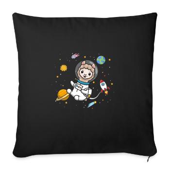 Llama - Sofa pillowcase 17,3'' x 17,3'' (45 x 45 cm) - black - Front