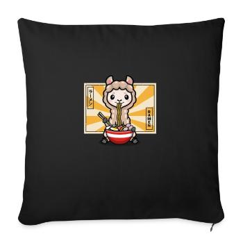 Llama - Sofa pillowcase 17,3'' x 17,3'' (45 x 45 cm) - black - Front