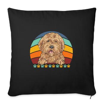 Goldendoodle Doodle Dog - Sofa pillowcase 17,3'' x 17,3'' (45 x 45 cm) - black - Front