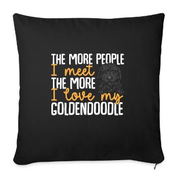 Chien Doodle Black Goldendoodle - Housse de coussin décorative 45 x 45 cm - noir - Devant
