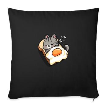 Chat tigré gris - Housse de coussin décorative 45 x 45 cm - noir - Devant