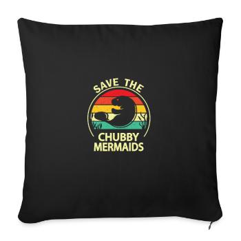 Lamantin - Housse de coussin décorative 45 x 45 cm - noir - Devant