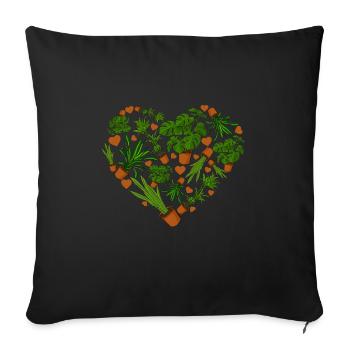 Plant Heart Gardener Valentine's Day - Sofa pillowcase 17,3'' x 17,3'' (45 x 45 cm) - black - Front