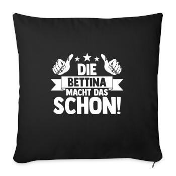 Bettina - Sofakissenbezug 45 x 45 cm - Schwarz - Vorne