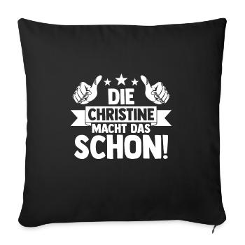 Christine - Sofakissenbezug 45 x 45 cm - Schwarz - Vorne