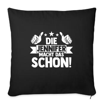 Jennifer - Sofakissenbezug 45 x 45 cm - Schwarz - Vorne