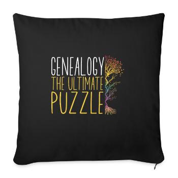 Généalogie Généalogie Généalogiste - Housse de coussin décorative 45 x 45 cm - noir - Devant