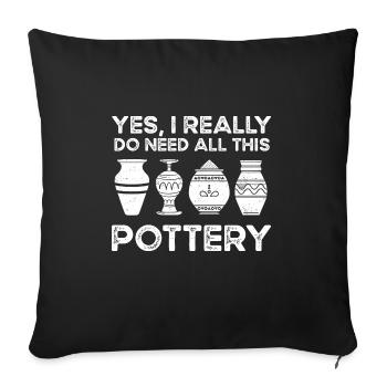Pottery Pottery Pottery Artist Clay - Sofa pillowcase 17,3'' x 17,3'' (45 x 45 cm) - black - Front