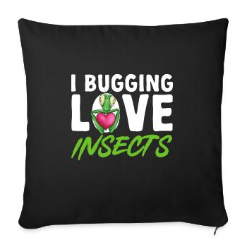 Insect collectors, insects, beetle lovers, entomologists - Sofa pillowcase 17,3'' x 17,3'' (45 x 45 cm) - black - Front