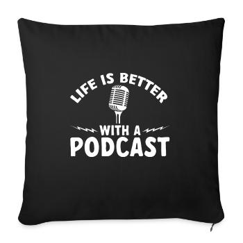 Podcaster Podcast - Sofa pillowcase 17,3'' x 17,3'' (45 x 45 cm) - black - Front