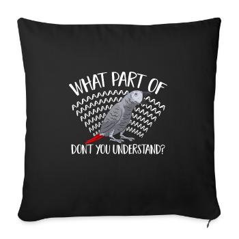 Graupapagei African Grey Parrot Papagei - Sofa pillowcase 17,3'' x 17,3'' (45 x 45 cm) - black - Front