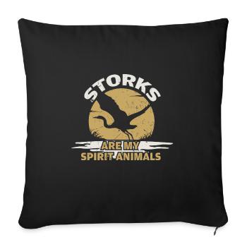 Storks Are My Spirit Animals - Sofakissenbezug 45 x 45 cm - Schwarz - Vorne