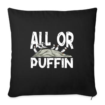 puffin puffin auke birds Lunde - Sofa pillowcase 17,3'' x 17,3'' (45 x 45 cm) - black - Front