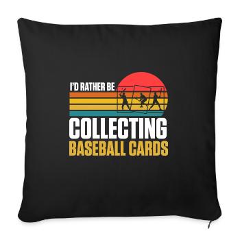 Vintage Je préfère collectionner des cartes de baseball tr - Housse de coussin décorative 45 x 45 cm - noir - Devant