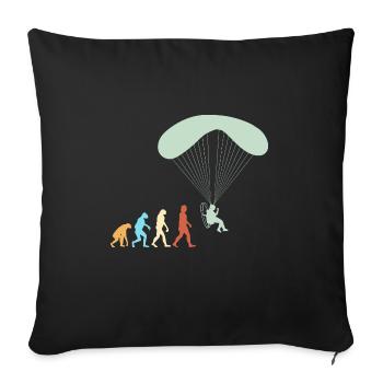 Paramoteur Parapente motorisé - Housse de coussin décorative 45 x 45 cm - noir - Devant